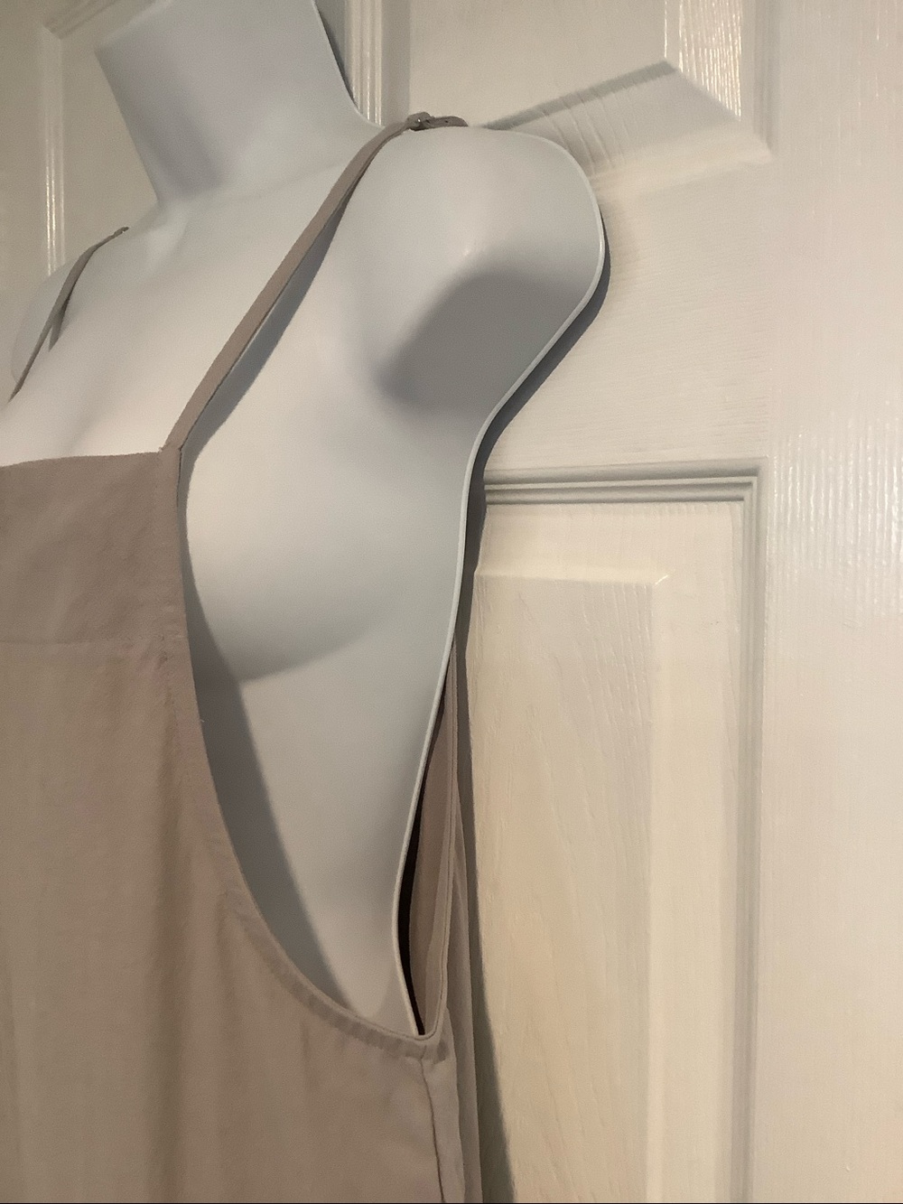 NWOT 100% Cotton Wide Leg Gray/Beige Summer Coastal Oversize Overalls Jumpsuit S - Picture 2 of 10